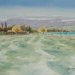 Jour de bise en hiver - Plage d'Yverdon